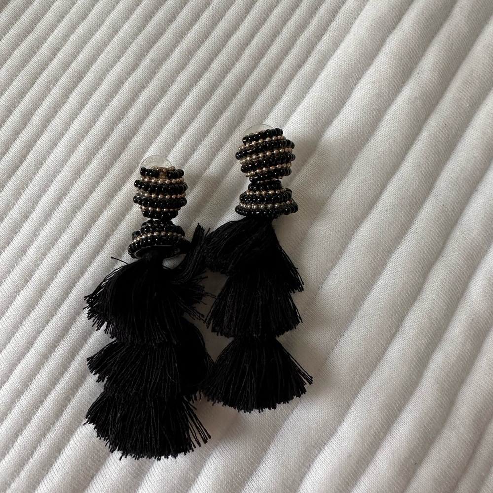 Black Tassel Earrings